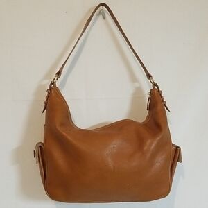 Lauren Ralph Lauren CognacTan Leather  Hobo Shoulder Bag